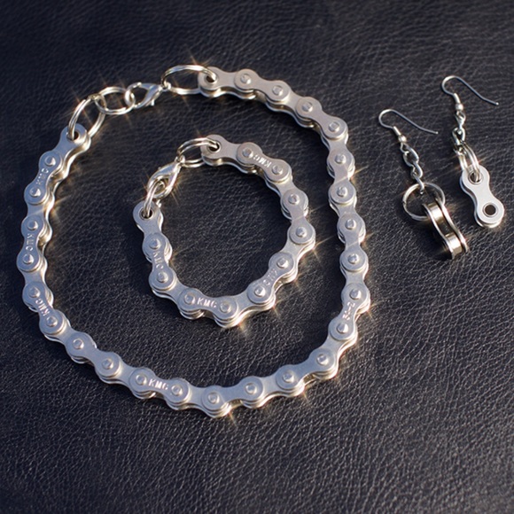 Biker Motorcycle Chain Jewelry 3 pc set 3 Colors! - Picture 1 of 8